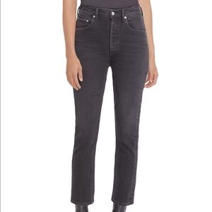 Agolde Riley High Rise Cropped Straight Leg Jeans